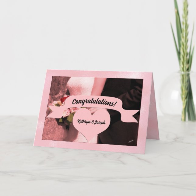 Carte Félicitations aux Mariages de mariée et de chambre (Devant)