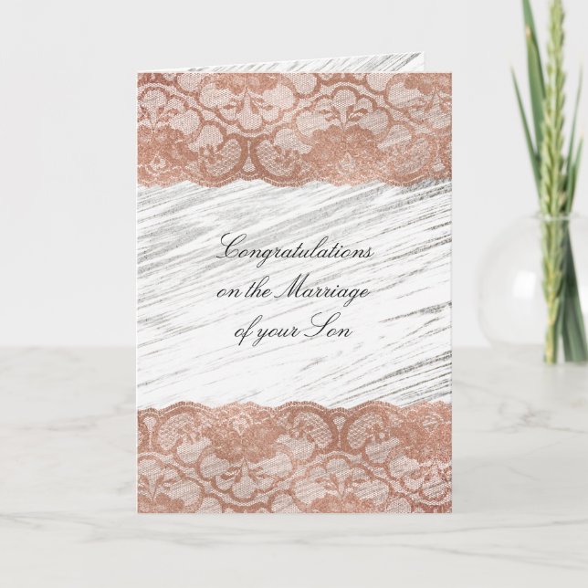 Carte Félicitations aux parents de la mariée Rose Gold (Devant)