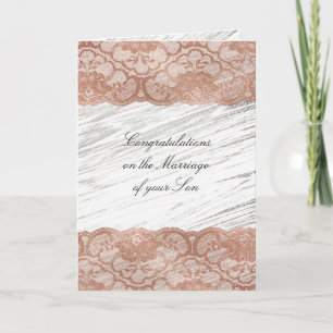 Carte Félicitations aux parents de la mariée Rose Gold