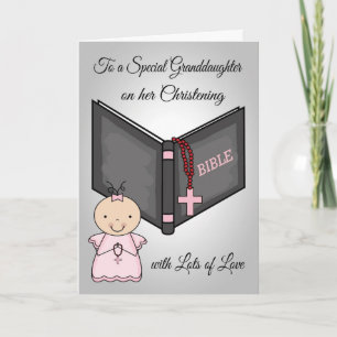 Carte Félicitations, Baptême Grandgirl Card