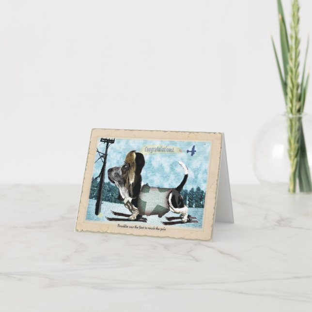 Carte Félicitations basset hound card (Devant)