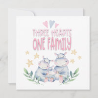 Félicitations Bébé Fille Cute Hippopotames Trois C