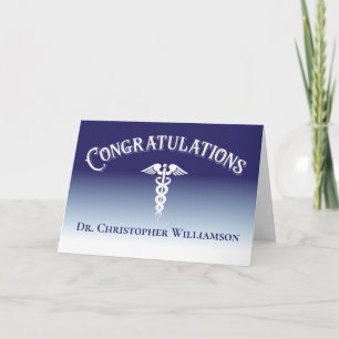 Carte Félicitations Blue Médicale Docteur Graduate