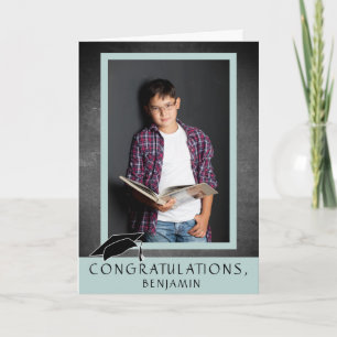 Carte Félicitations Chalkboard Moderne Photo Graduation