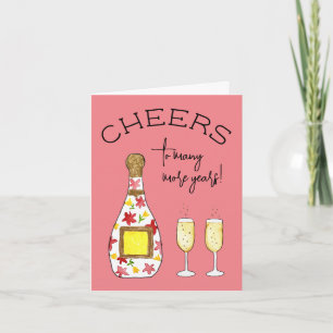 Carte Félicitations Champagne anniversaire fête toast