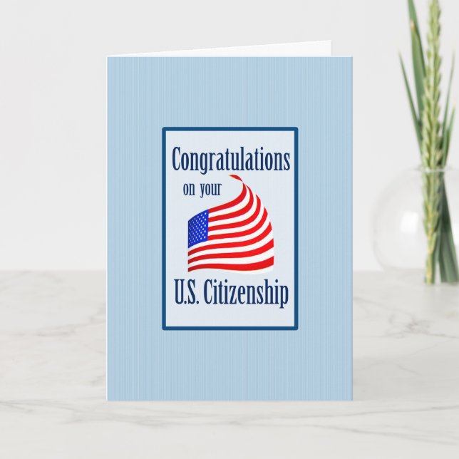 Carte Félicitations Citoyenneté US Drapeau US (Devant)