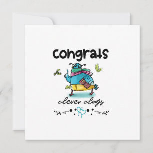 Carte Félicitations Clogs Clever Cartoon Pigeon Humour