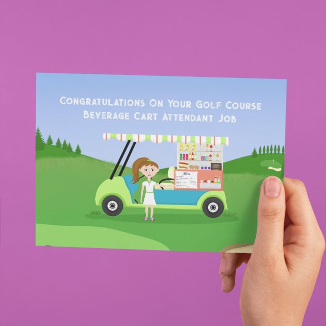 Carte Félicitations comme Golf Course Beverage Cart Atte (Créateur téléchargé)