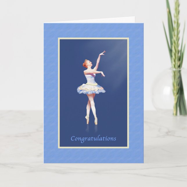 Carte Félicitations, Considérant, Ballerina On Pointe (Devant)