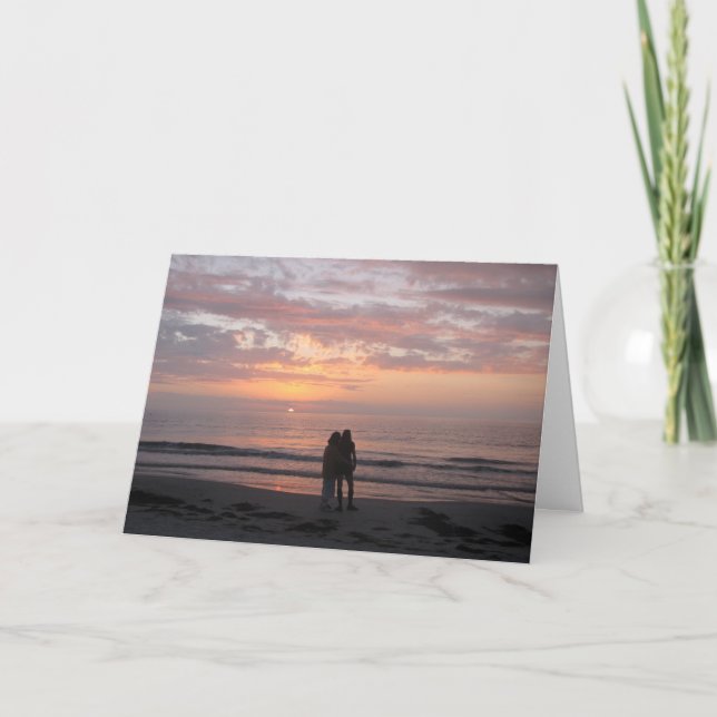 Carte Félicitations couple de plage Mariage (Devant)