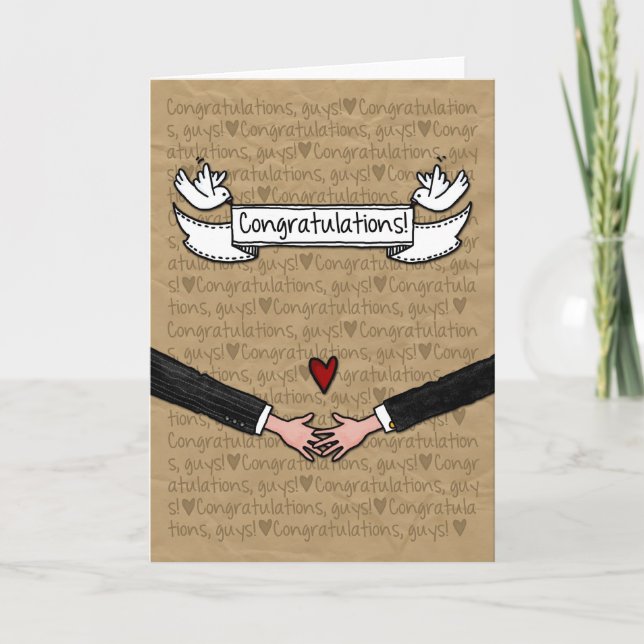 Carte Félicitations - Couple gay marié (Devant)