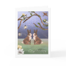 Félicitations Cute Bunny Rabbit Gay Couple Gay