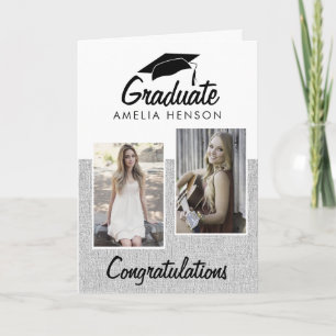 Carte Félicitations de diplômé rustique 2 Collage photo