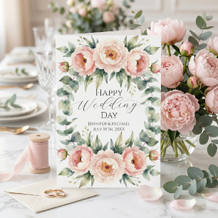 Carte Félicitations de mariage à l'aquarelle Eucalyptus