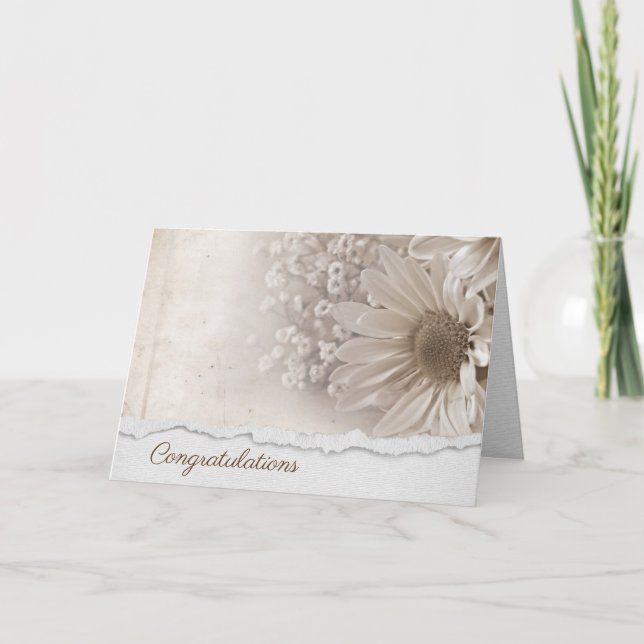 Carte Félicitations de mariage Bouquet de marguerites (Devant)