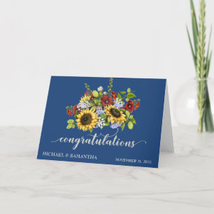 Carte Félicitations de mariage personnalisées Tournesol