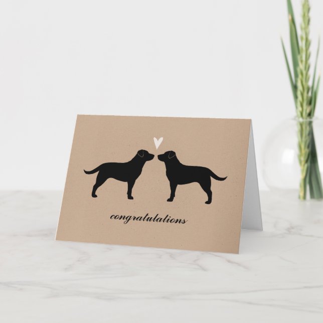 Carte Félicitations de mariage pour Retrievers Labrador  (Devant)
