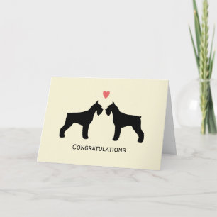 Carte Félicitations de mariage pour Schnauzers géants