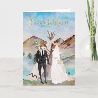 Carte Félicitations de Natif américain sur votre mariage