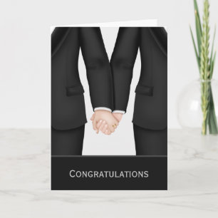 Carte Félicitations Deux Chambres En Costume Mariage