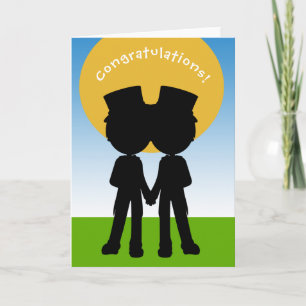 Carte Félicitations Deux Salles En Haut Chapeaux Mariage