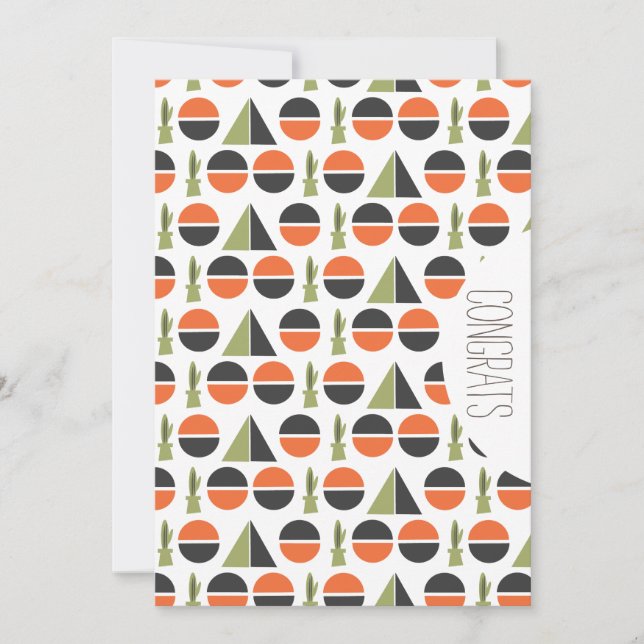 Carte Félicitations diplômé Cactus montagne abstraite (Devant)