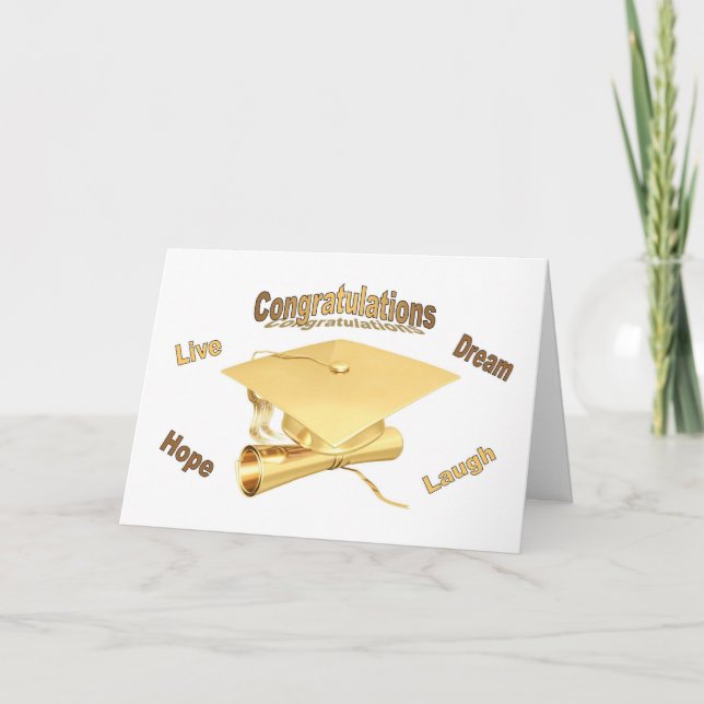 Carte Félicitations Diplôme de casquette d'or de la cart (Devant)