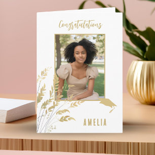 Carte Félicitations Diplômé Foliage Graduate Photo