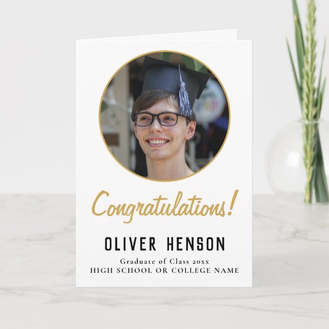 Carte Félicitations Diplômé Photo (Devant)