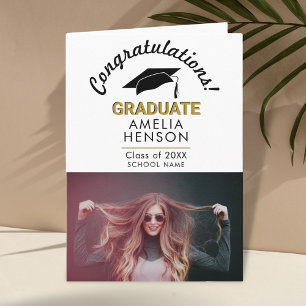 Carte Félicitations diplômé Photo de chapeau de remise d