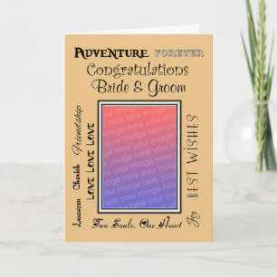 Carte Félicitations d'or pour le Mariage photo personnal