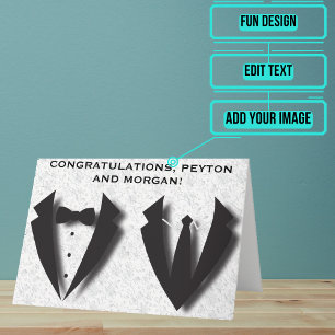 Carte Félicitations du jour de mariage Abstrait de deux 