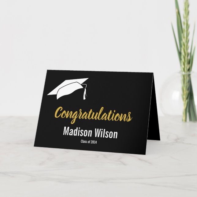 Carte Félicitations Élégantes Diplôme (Devant)
