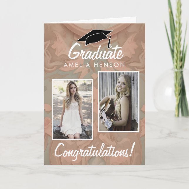 Carte Félicitations Élégantes Graduate 2 Photo (Devant)