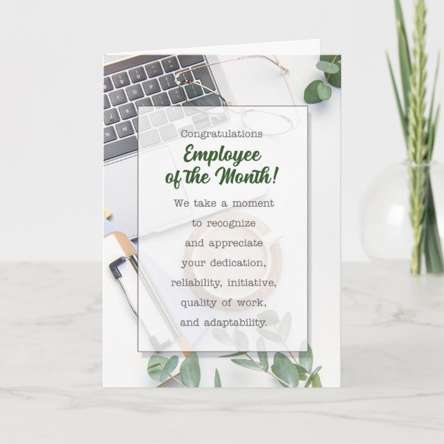 Carte Félicitations Employé du Mois Entreprise (Devant)