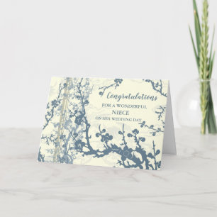 Carte Félicitations Floral Niece Wedding Day