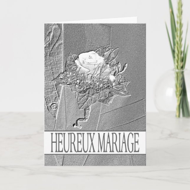 Carte félicitations françaises le jour du mariage (Devant)