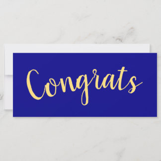 Carte FÉLICITATIONS Fun Script Vibrant Royal Blue Arrièr
