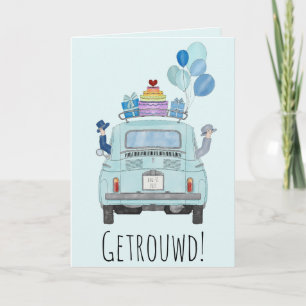 Carte Félicitations gays néerlandais Mariage Fiat 500
