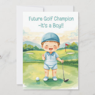 Carte Félicitations Golf C'est un Garçon Bébé Go