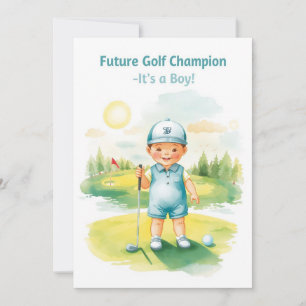 Carte Félicitations Golf C'est un Garçon Bébé Go