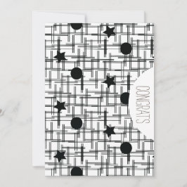 Carte Félicitations Grad Abstrait Monochrome Étoiles