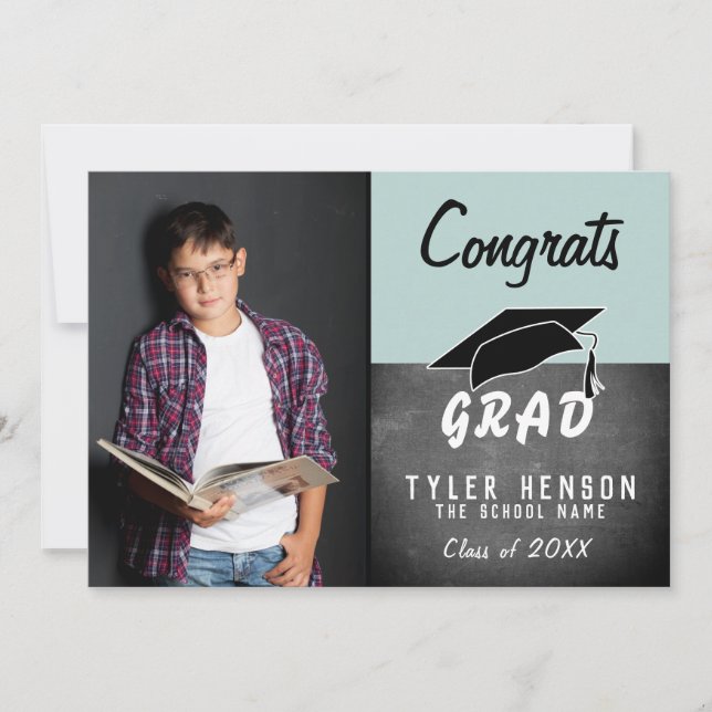 Carte Félicitations Grad Chalkboard Photo Grad Grad Cart (Devant)