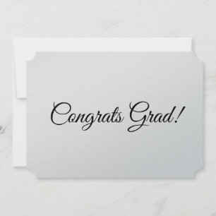Carte Félicitations Grad noir élégant script graduation