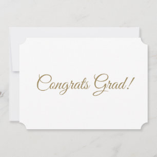 Carte Félicitations Grad or élégant script graduation