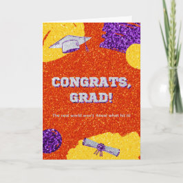 Carte Félicitations Grad Parties scintillant graduée