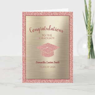 Carte Félicitations Graduate Class of 2022 Pink Gold