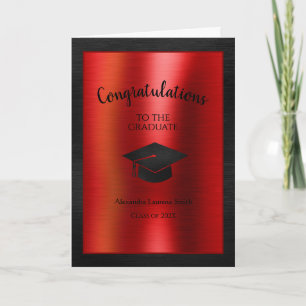 Carte Félicitations Graduate Class of 2024 Red Black