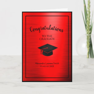 Carte Félicitations Graduate Class of 2024 Red Black