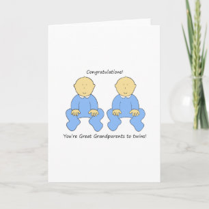 Carte Félicitations grands-parents à jumeaux